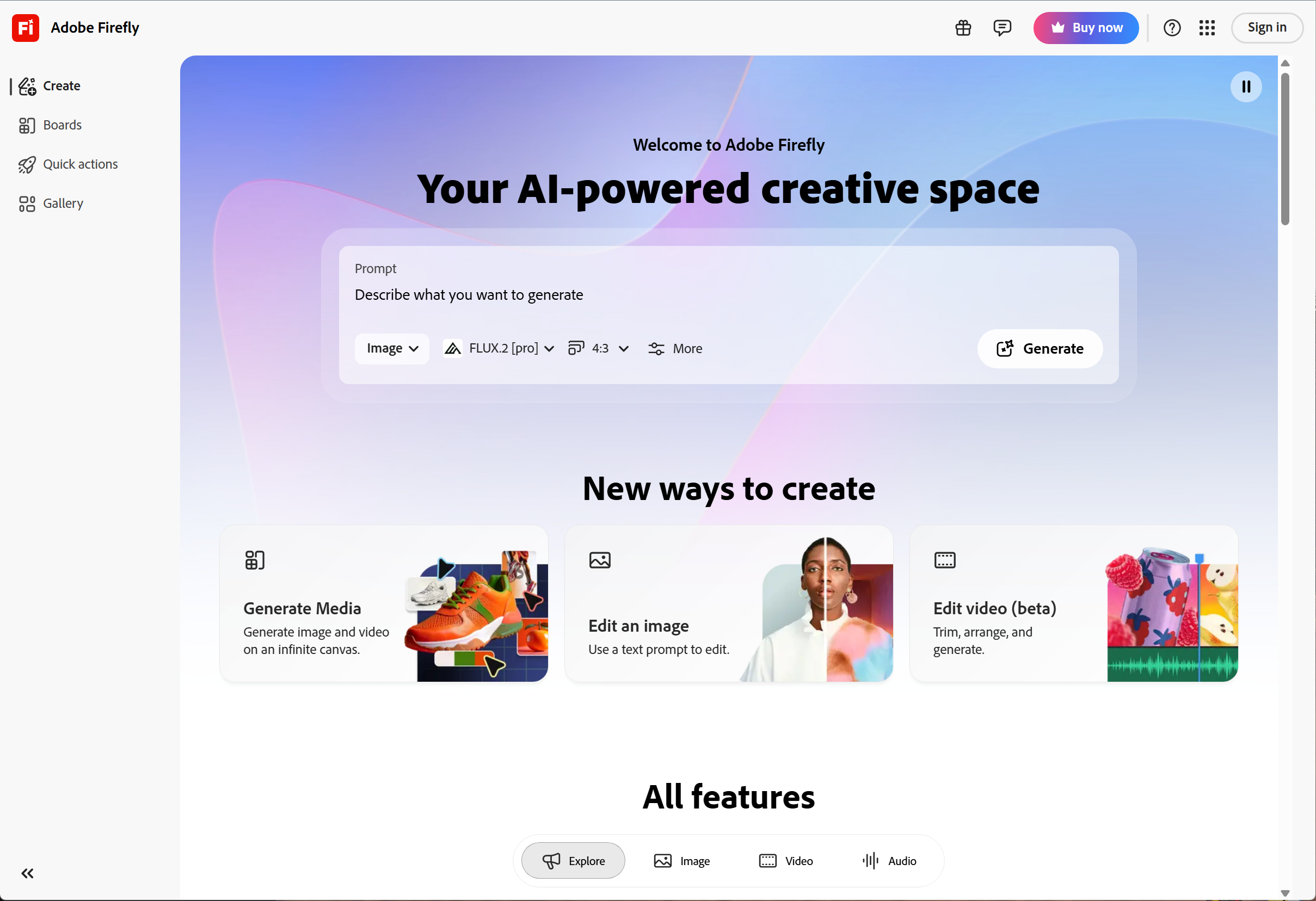 Adobe Firefly screenshot